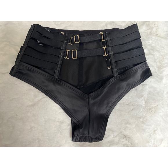 Honey Birdette STEVIE🖤 Black Gold FULL 3 Piece Set 32D, S, XS Brief - Picture 12 of 13